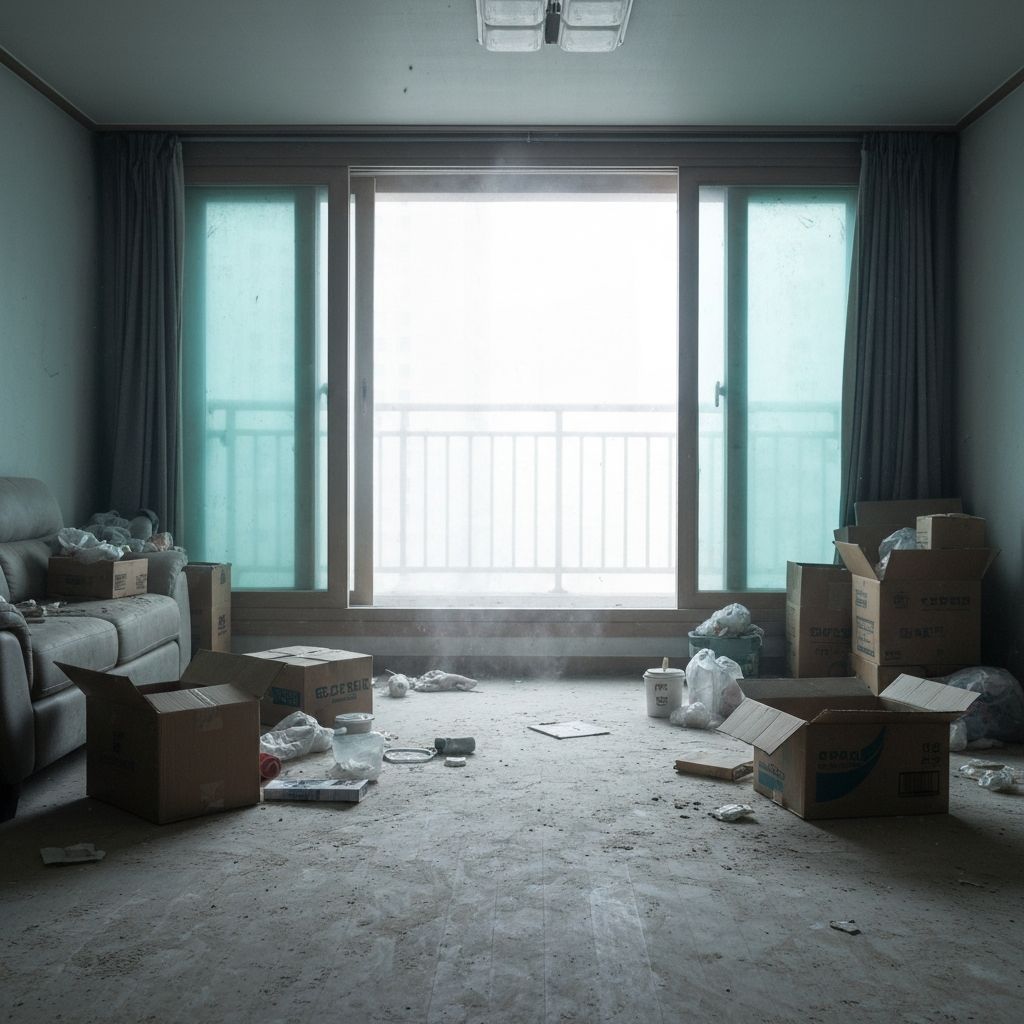 거실 청소 청소 전